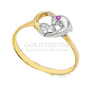 ANILLO DELFIN CORAZON 10K