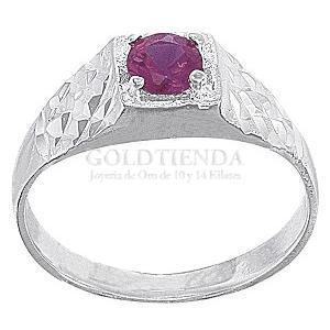 ANILLO DIAMANTADO RUBI .925