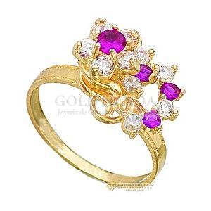 ANILLO FLOR 7 PETALOS BOTON 10K