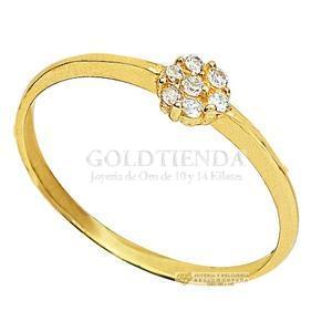 ANILLO FLOR 7 PETALOS BOTON 10K