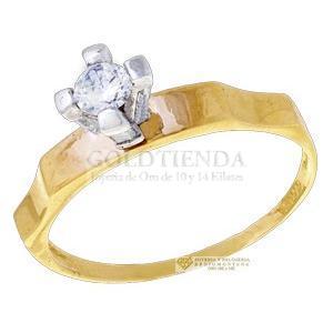 ANILLO SOLITARIO GEOMETRIA 10K