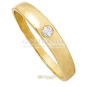 ANILLO SOLITARIO PIEDRA HUNDIDA 14K