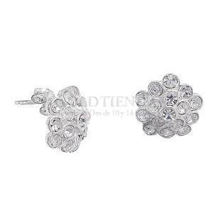 ARETE FLOR PIEDRA BISEL .925