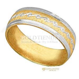 ARGOLLA 3 COLORES 8 PIEDRAS N 7 1/2 10K