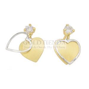 BROQUEL CORAZON COLGANTE DOBLE 10K