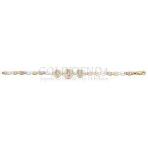 PULSERA GUADALUPE CIRCONIAS 18CM 10K